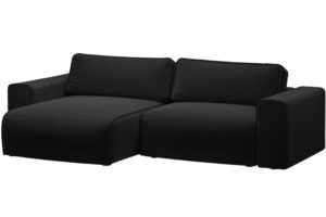 Micadoni Čern&aacute; sametov&aacute; rozkl&aacute;dac&iacute; pohovka Victor 246 cm