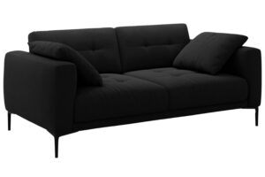 Micadoni Čern&aacute; sametov&aacute; trojm&iacute;stn&aacute; pohovka Bemy 200 cm