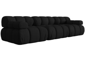 Micadoni Čern&aacute; trojm&iacute;stn&aacute; pohovka Bellis 282 cm