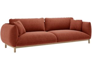 Micadoni Cihlově červen&aacute; čtyřm&iacute;stn&aacute; pohovka Ada 248 cm