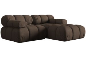 Micadoni Hněd&aacute; rohov&aacute; pohovka Bellis 188 cm