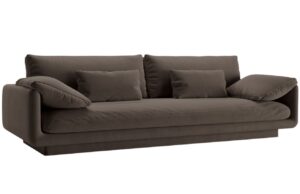 Micadoni Hněd&aacute; sametov&aacute; čtyřm&iacute;stn&aacute; pohovka Torino 250 cm