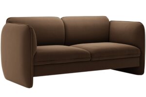 Micadoni Hněd&aacute; sametov&aacute; dvoum&iacute;stn&aacute; pohovka Georgia 168 cm