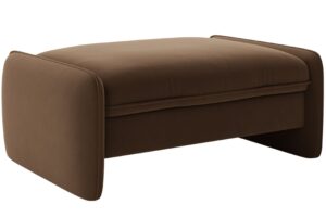 Micadoni Hněd&aacute; sametov&aacute; podnožka Georgia 115 x 70 cm