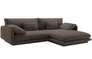 Micadoni Hněd&aacute; sametov&aacute; rohov&aacute; pohovka Torino 250 cm