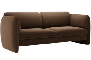 Micadoni Hněd&aacute; sametov&aacute; trojm&iacute;stn&aacute; pohovka Georgia 204 cm