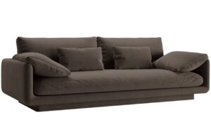 Micadoni Hněd&aacute; sametov&aacute; trojm&iacute;stn&aacute; pohovka Torino 220 cm