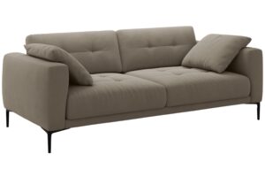 Micadoni Hnědo&scaron;ed&aacute; sametov&aacute; čtyřm&iacute;stn&aacute; pohovka Bemy 230 cm