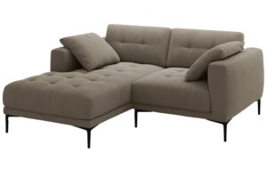 Micadoni Hnědo&scaron;ed&aacute; sametov&aacute; rohov&aacute; pohovka Bemy 205 cm