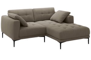 Micadoni Hnědo&scaron;ed&aacute; sametov&aacute; rohov&aacute; pohovka Bemy 205 cm