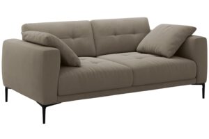 Micadoni Hnědo&scaron;ed&aacute; sametov&aacute; trojm&iacute;stn&aacute; pohovka Bemy 200 cm