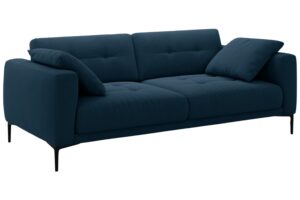 Micadoni Kr&aacute;lovsky modr&aacute; sametov&aacute; čtyřm&iacute;stn&aacute; pohovka Bemy 230 cm