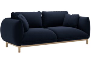 Micadoni Kr&aacute;lovsky modr&aacute; sametov&aacute; dvoum&iacute;stn&aacute; pohovka Ada 178 cm