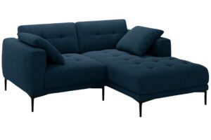 Micadoni Kr&aacute;lovsky modr&aacute; sametov&aacute; rohov&aacute; pohovka Bemy 205 cm