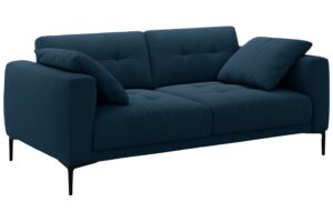 Micadoni Kr&aacute;lovsky modr&aacute; sametov&aacute; trojm&iacute;stn&aacute; pohovka Bemy 200 cm