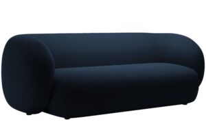 Micadoni Kr&aacute;lovsky modr&aacute; sametov&aacute; trojm&iacute;stn&aacute; pohovka Kate 213 cm