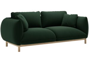 Micadoni Lahvově zelen&aacute; sametov&aacute; dvoum&iacute;stn&aacute; pohovka Ada 178 cm