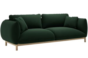 Micadoni Lahvově zelen&aacute; sametov&aacute; trojm&iacute;stn&aacute; pohovka Ada 208 cm