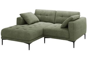 Micadoni Olivově zelen&aacute; čalouněn&aacute; rohov&aacute; pohovka Bemy 205 cm