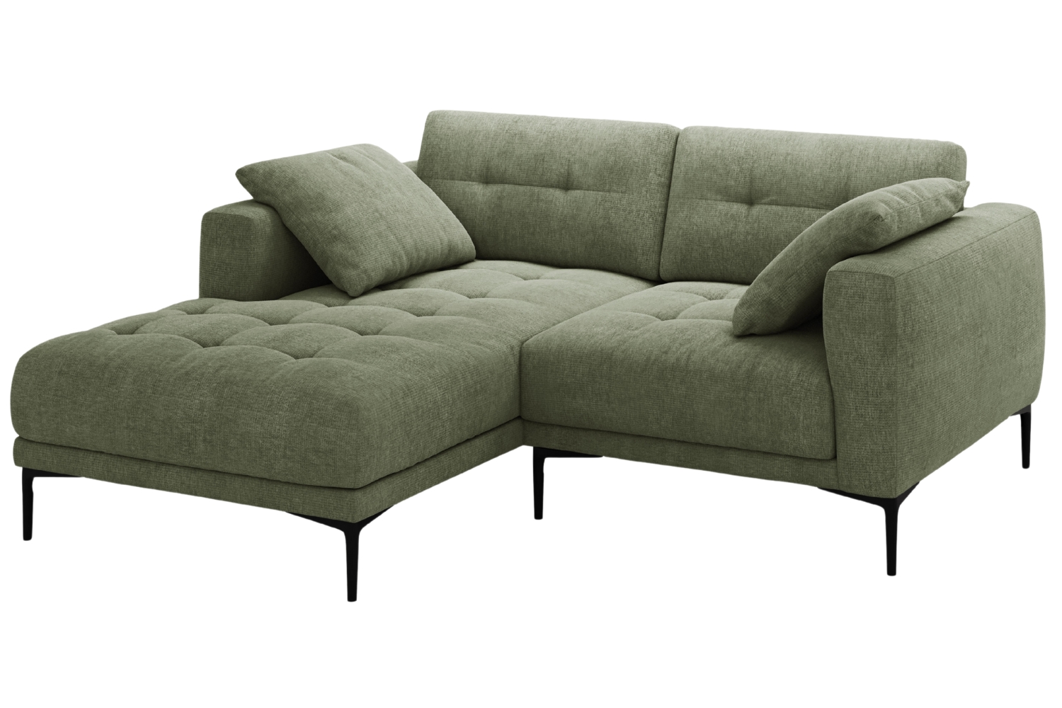 Micadoni Olivově zelená čalouněná rohová pohovka Bemy 205 cm