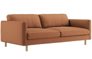 Micadoni Oranžov&aacute; sametov&aacute; čtyřm&iacute;stn&aacute; pohovka Eden 209 cm