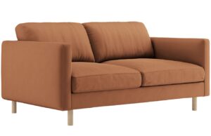 Micadoni Oranžov&aacute; sametov&aacute; dvoum&iacute;stn&aacute; pohovka Eden 146 cm