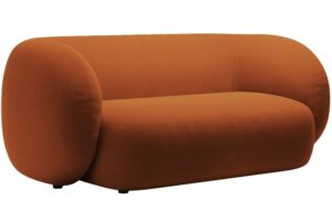 Micadoni Oranžov&aacute; sametov&aacute; dvoum&iacute;stn&aacute; pohovka Kate 183 cm