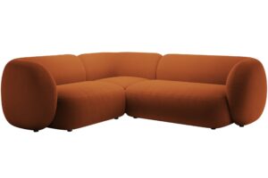 Micadoni Oranžov&aacute; sametov&aacute; rohov&aacute; pohovka Kate 252 cm