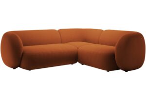 Micadoni Oranžov&aacute; sametov&aacute; rohov&aacute; pohovka Kate 252 cm