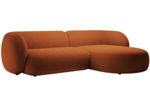 Micadoni Oranžov&aacute; sametov&aacute; rohov&aacute; pohovka Kate 285 cm