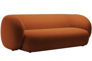 Micadoni Oranžov&aacute; sametov&aacute; trojm&iacute;stn&aacute; pohovka Kate 213 cm