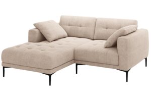 Micadoni P&iacute;skově hněd&aacute; čalouněn&aacute; rohov&aacute; pohovka Bemy 205 cm