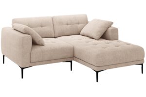 Micadoni P&iacute;skově hněd&aacute; čalouněn&aacute; rohov&aacute; pohovka Bemy 205 cm