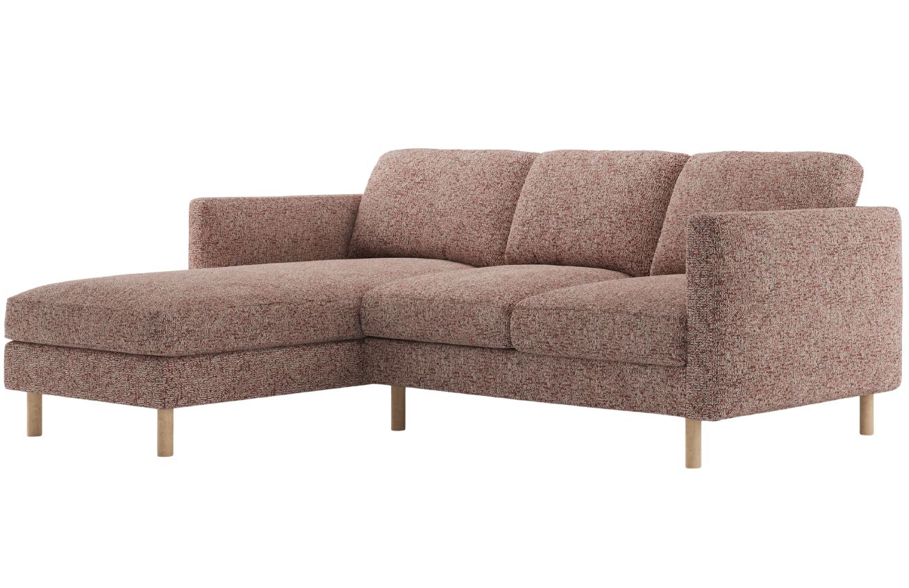 Micadoni Růžová rohová pohovka Eden 250 cm