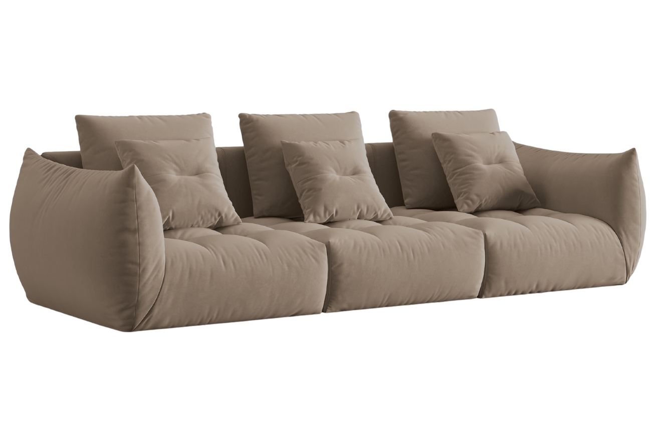 Micadoni Sametová pohovka Bloom 332 cm