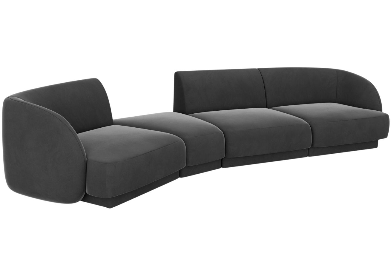 Micadoni Sametová pohovka Miley 327 cm