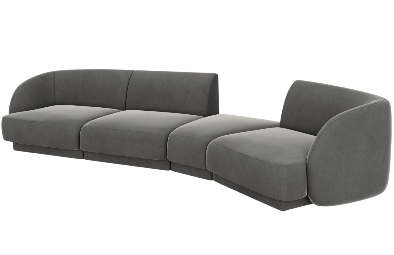 Micadoni Sametová pohovka Miley 327 cm