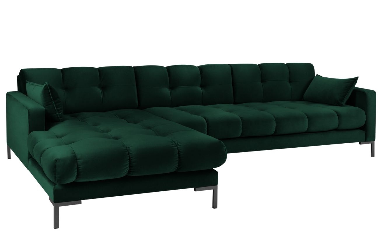 Micadoni Sametová rohová pohovka Mamaia 293 cm