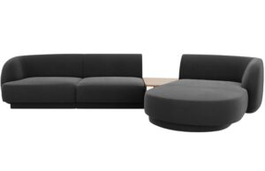 Micadoni Sametov&aacute; rohov&aacute; pohovka Miley 303 cm