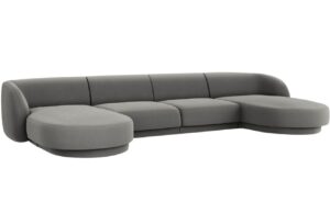 Micadoni Sametov&aacute; rohov&aacute; pohovka Miley 330 cm