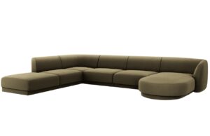 Micadoni Sametov&aacute; rohov&aacute; pohovka Miley 330 cm