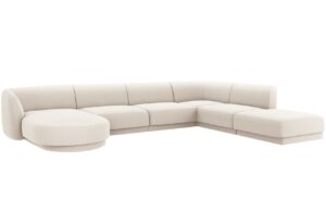 Micadoni Sametov&aacute; rohov&aacute; pohovka Miley 330 cm