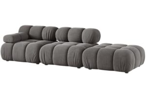 Micadoni &Scaron;ed&aacute; sametov&aacute; čtyřm&iacute;stn&aacute; pohovka Bellis 282 cm