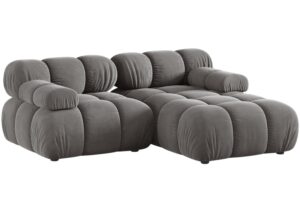 Micadoni &Scaron;ed&aacute; sametov&aacute; rohov&aacute; pohovka Bellis 188 cm