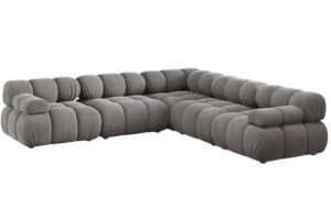 Micadoni &Scaron;ed&aacute; sametov&aacute; rohov&aacute; pohovka Bellis 282 cm