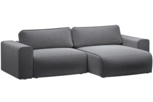 Micadoni &Scaron;ed&aacute; sametov&aacute; rozkl&aacute;dac&iacute; pohovka Victor 246 cm