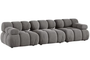 Micadoni &Scaron;ed&aacute; sametov&aacute; trojm&iacute;stn&aacute; pohovka Bellis 282 cm