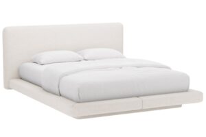 Micadoni Světle b&eacute;žov&aacute; dvoulůžkov&aacute; postel Linea 140 x 200 cm