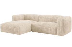 Micadoni Světle b&eacute;žov&aacute; man&scaron;estrov&aacute; rohov&aacute; pohovka Martina 280 cm