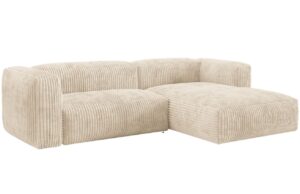 Micadoni Světle b&eacute;žov&aacute; man&scaron;estrov&aacute; rohov&aacute; pohovka Martina 280 cm